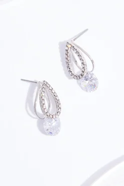 Teared Cubic Zirconia Earrings