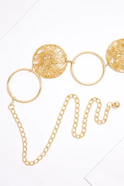 Texture Circle Chain Belt