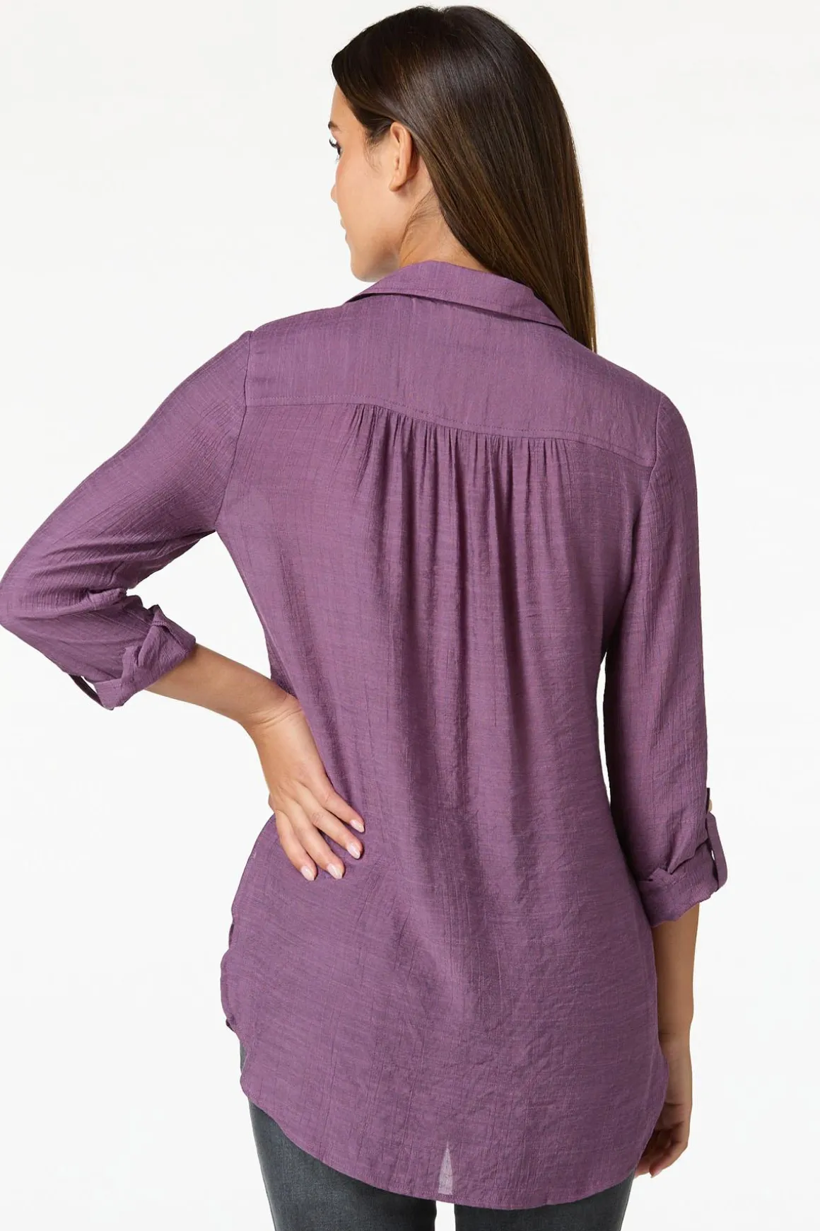 Textured Button Down Tunic