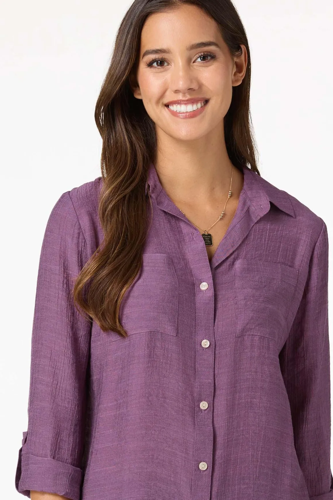Textured Button Down Tunic