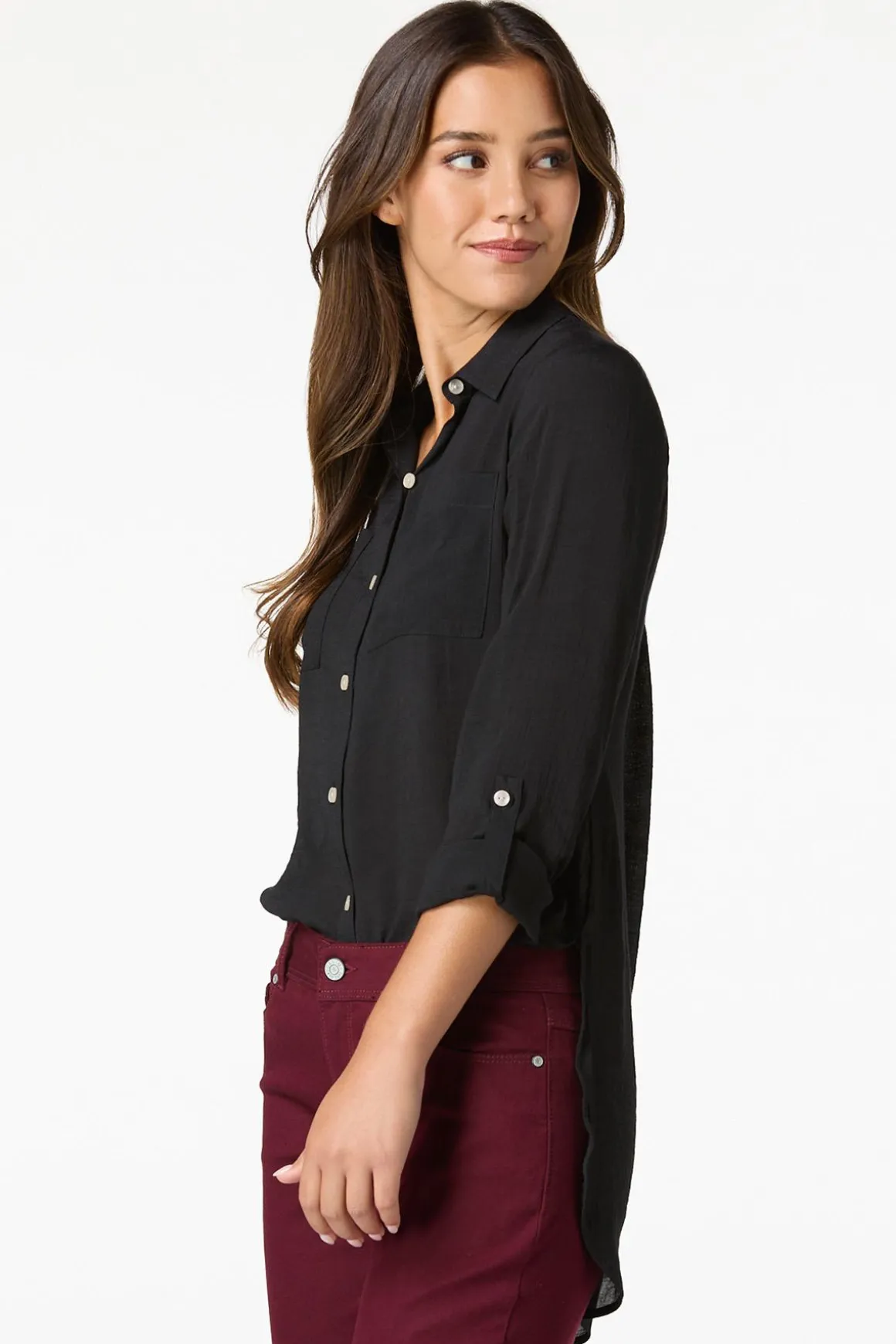 Textured Button Down Tunic