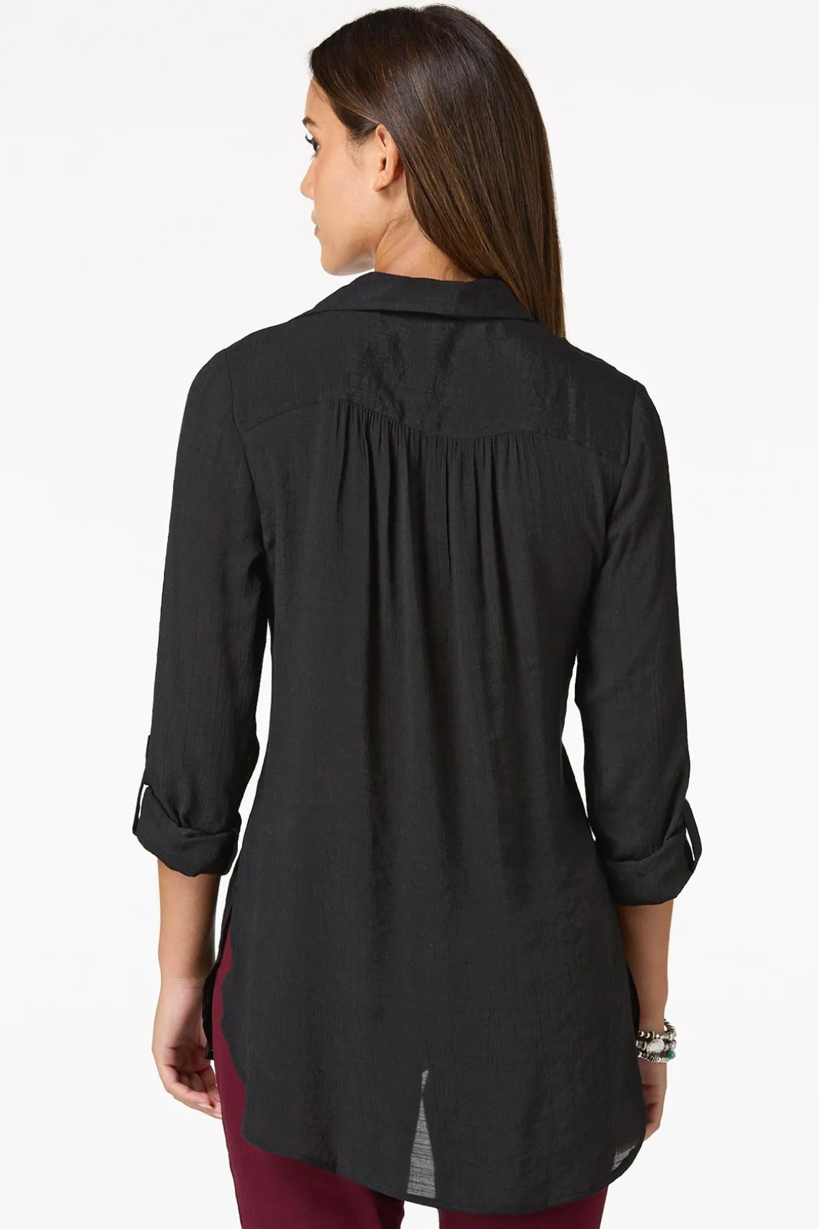 Textured Button Down Tunic