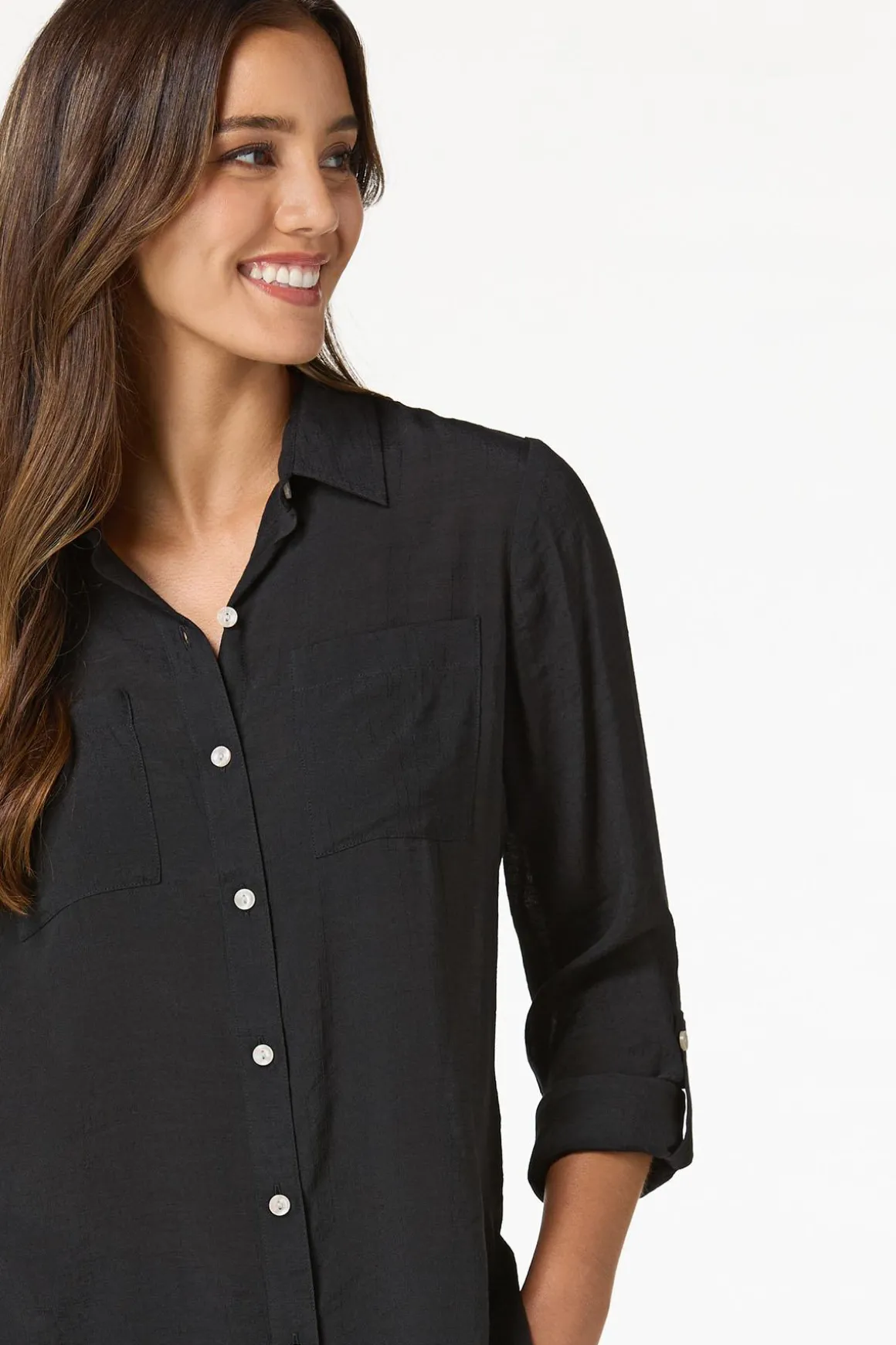 Textured Button Down Tunic