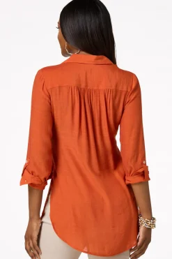 Textured Button Down Tunic