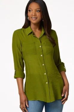 Textured Button Down Tunic