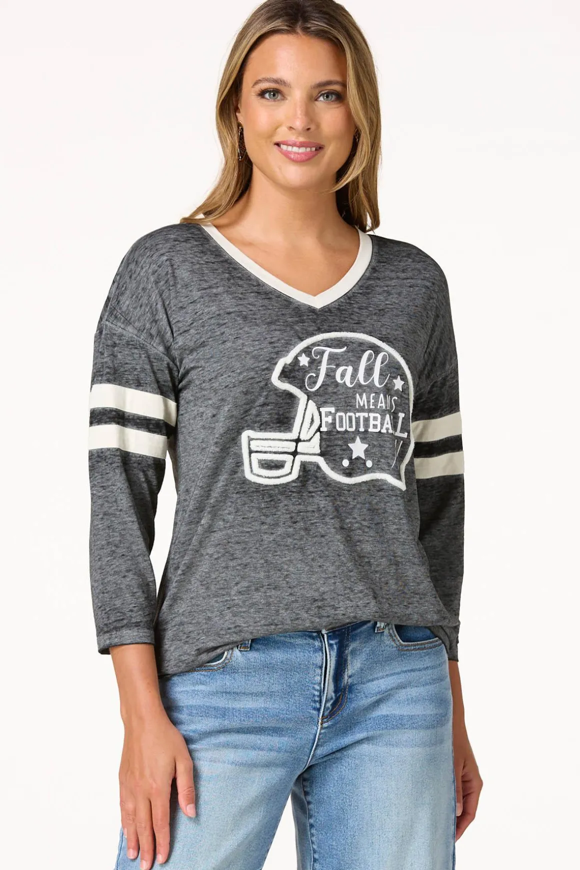 Textured Fall Means Football Top