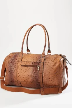 Textured Faux Leather Duffle Bag