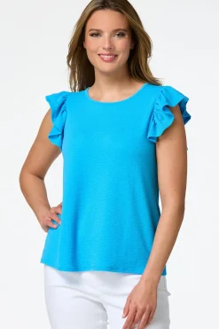 Textured Flutter Sleeve Top