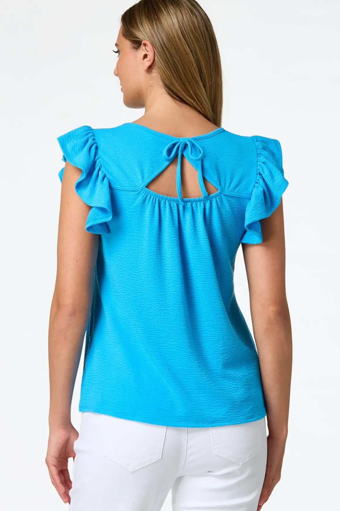 Textured Flutter Sleeve Top