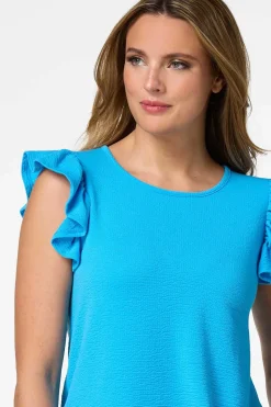 Textured Flutter Sleeve Top