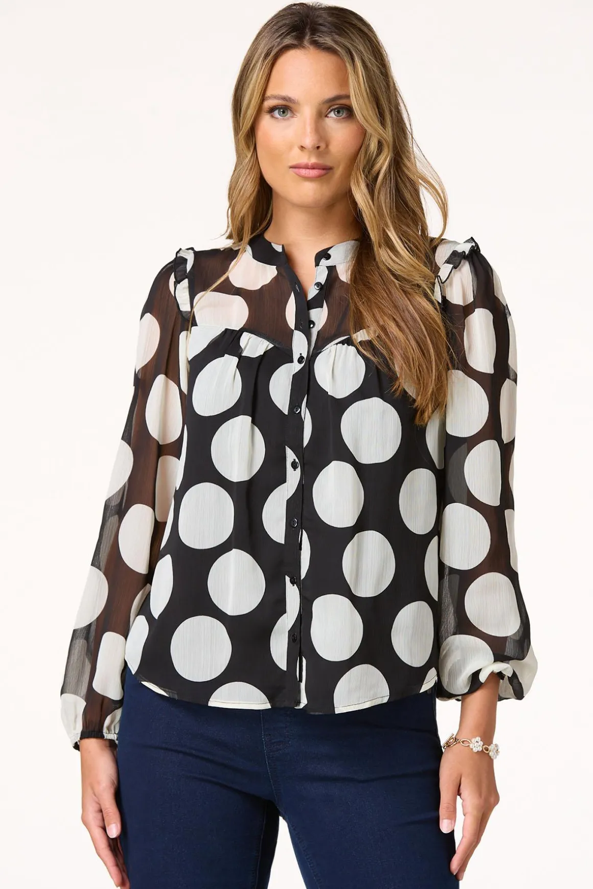 Textured Polka Dot Shirt