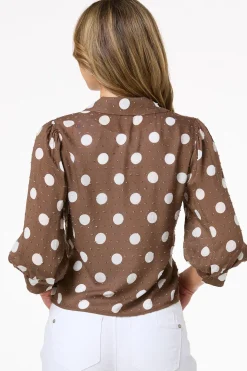 Textured Polka Dot Top