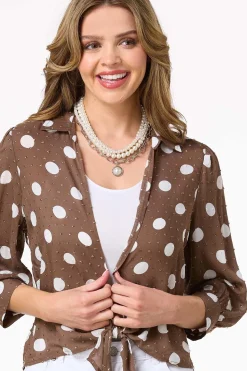 Textured Polka Dot Top