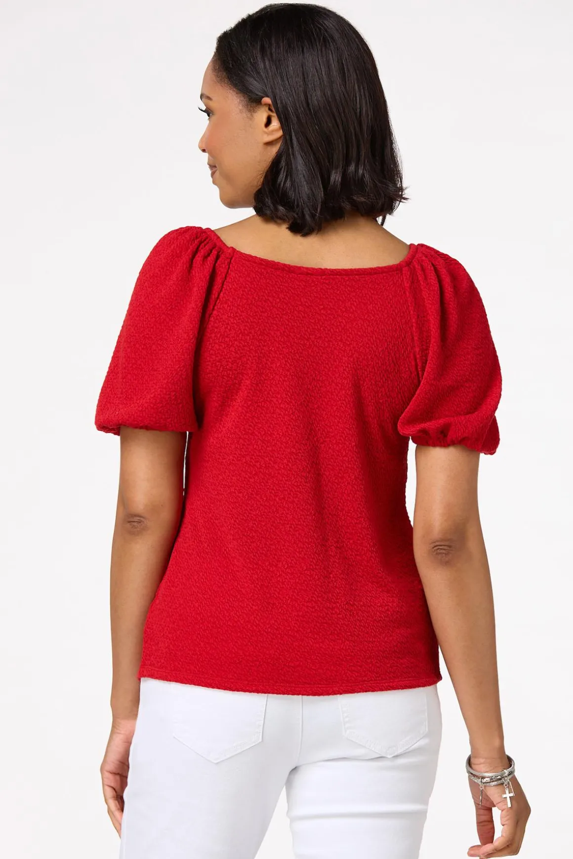 Textured Puff Sleeve Top
