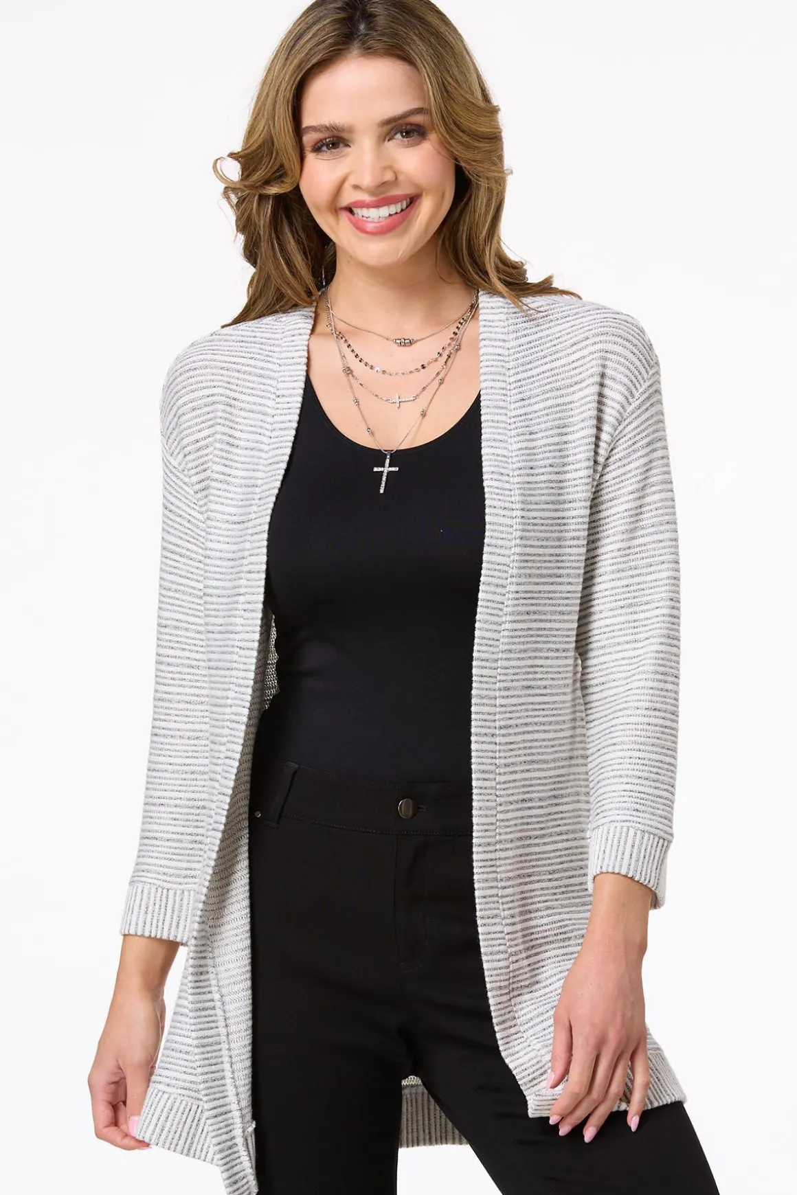 Textured Stripe Cardigan