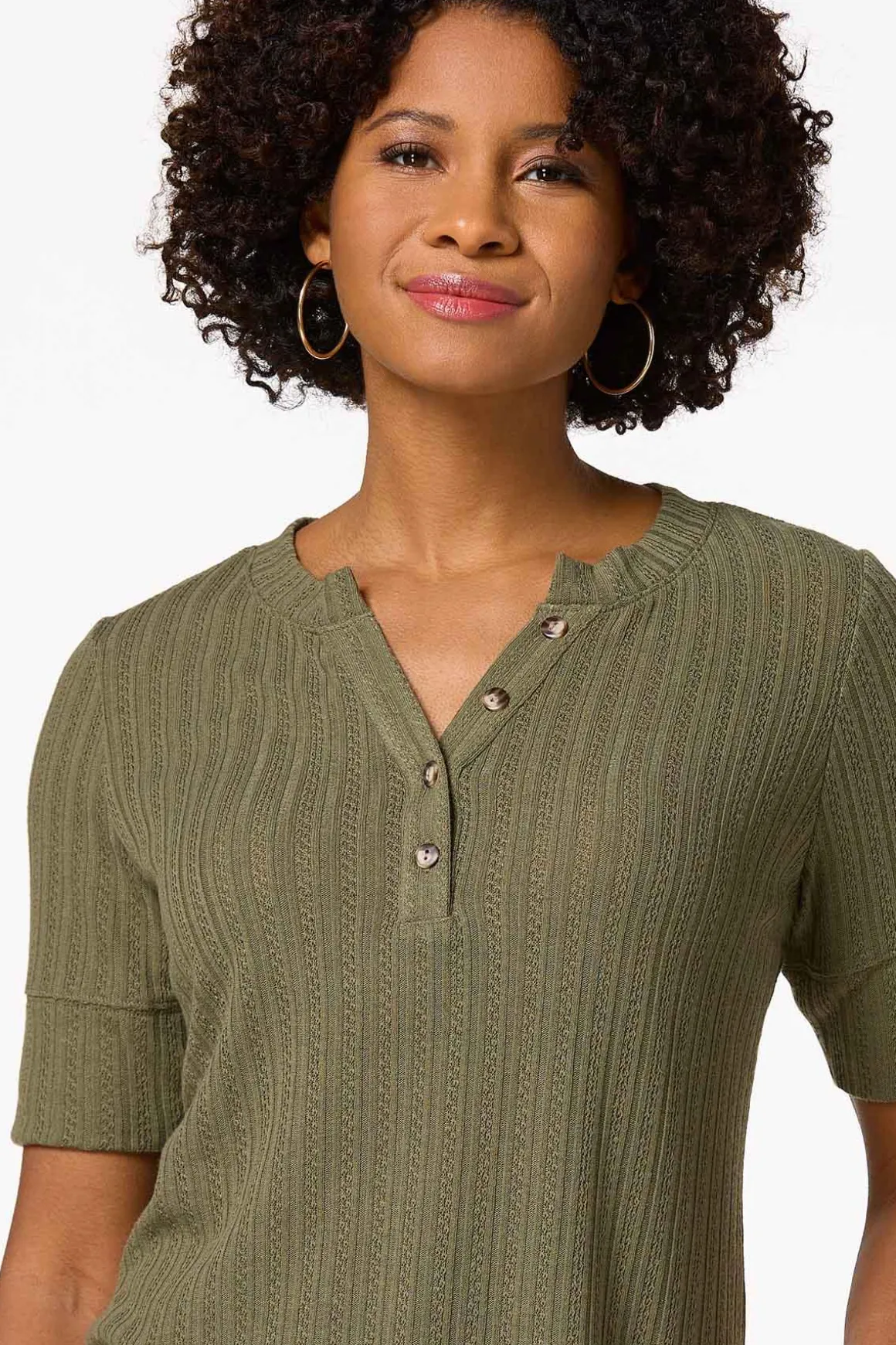 Textured Stripe Henley