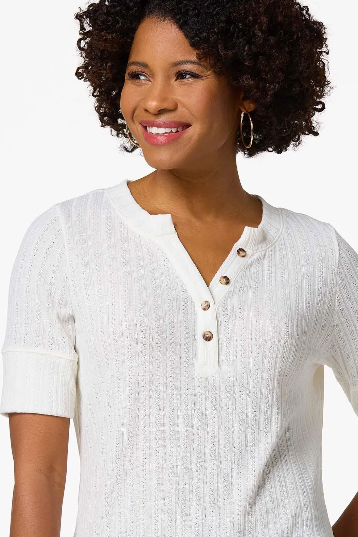Textured Stripe Henley