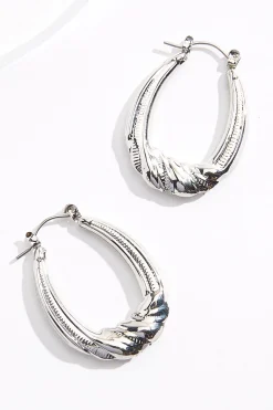 Textured Tear Hoop Earrings