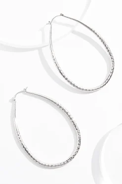 Textured Tear Hoop Earrings