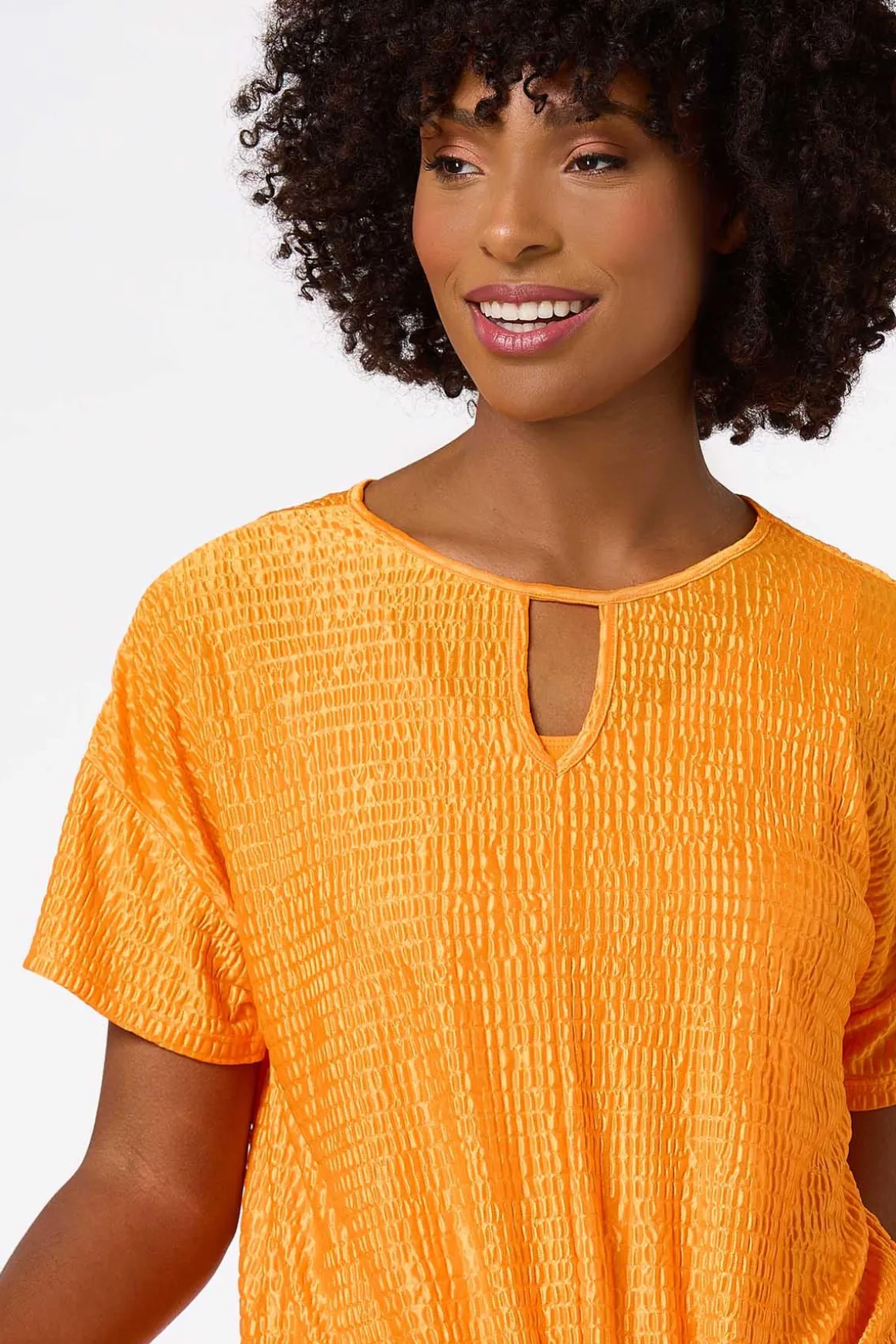 Textured Tie Hem Top