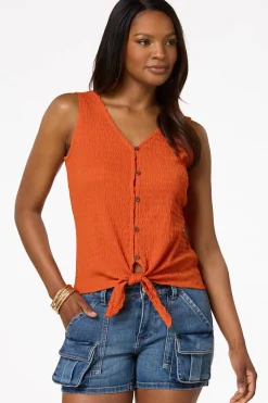 Textured Tie Waist Tank