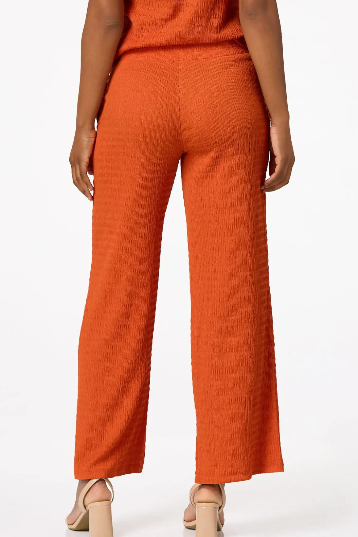 Textured Wide Leg Pants