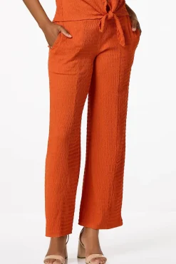Textured Wide Leg Pants