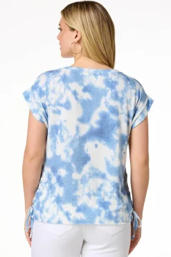 Tie Dye Side Lace- Up Top