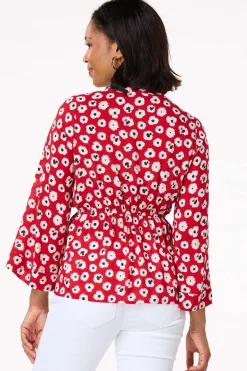 Tie Front Poppy Top