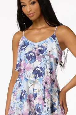 Tiered Berry Floral Romper