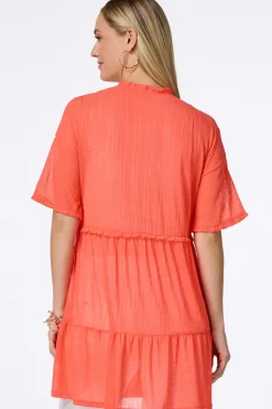 Tiered Coral Cardigan
