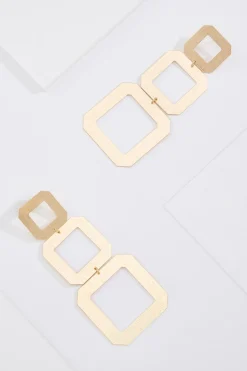 Tiered Cutout Square Earrings