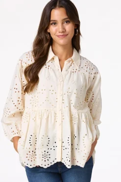 Tiered Eyelet Shirt