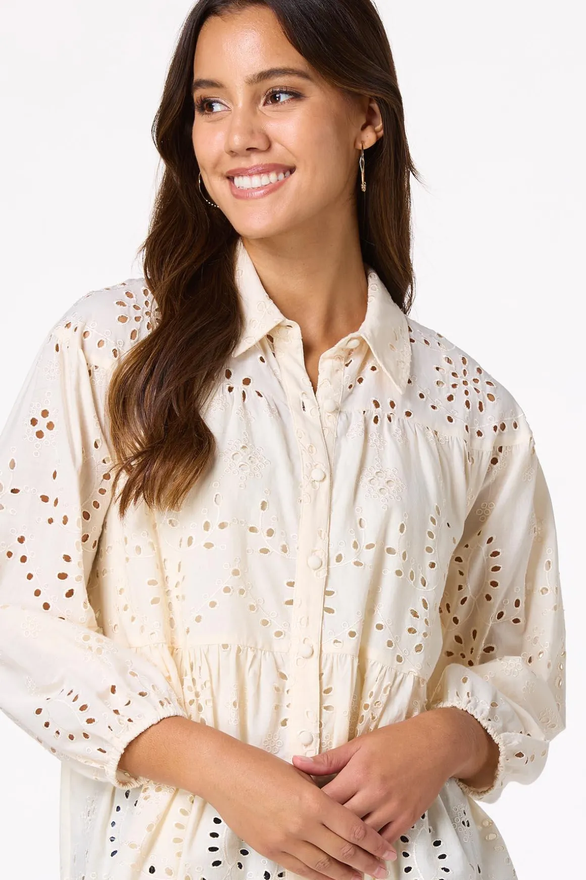 Tiered Eyelet Shirt