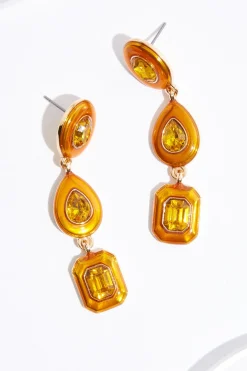 Tiered Glass Linear Earrings