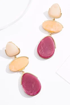 Tiered Lucite Clip- On Earrings