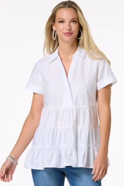 Tiered Poplin Tunic