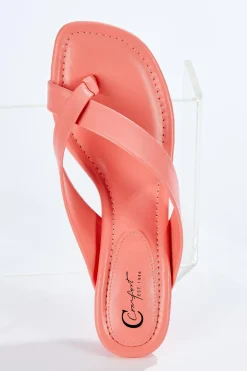Toe Loop Low Heel Sandals