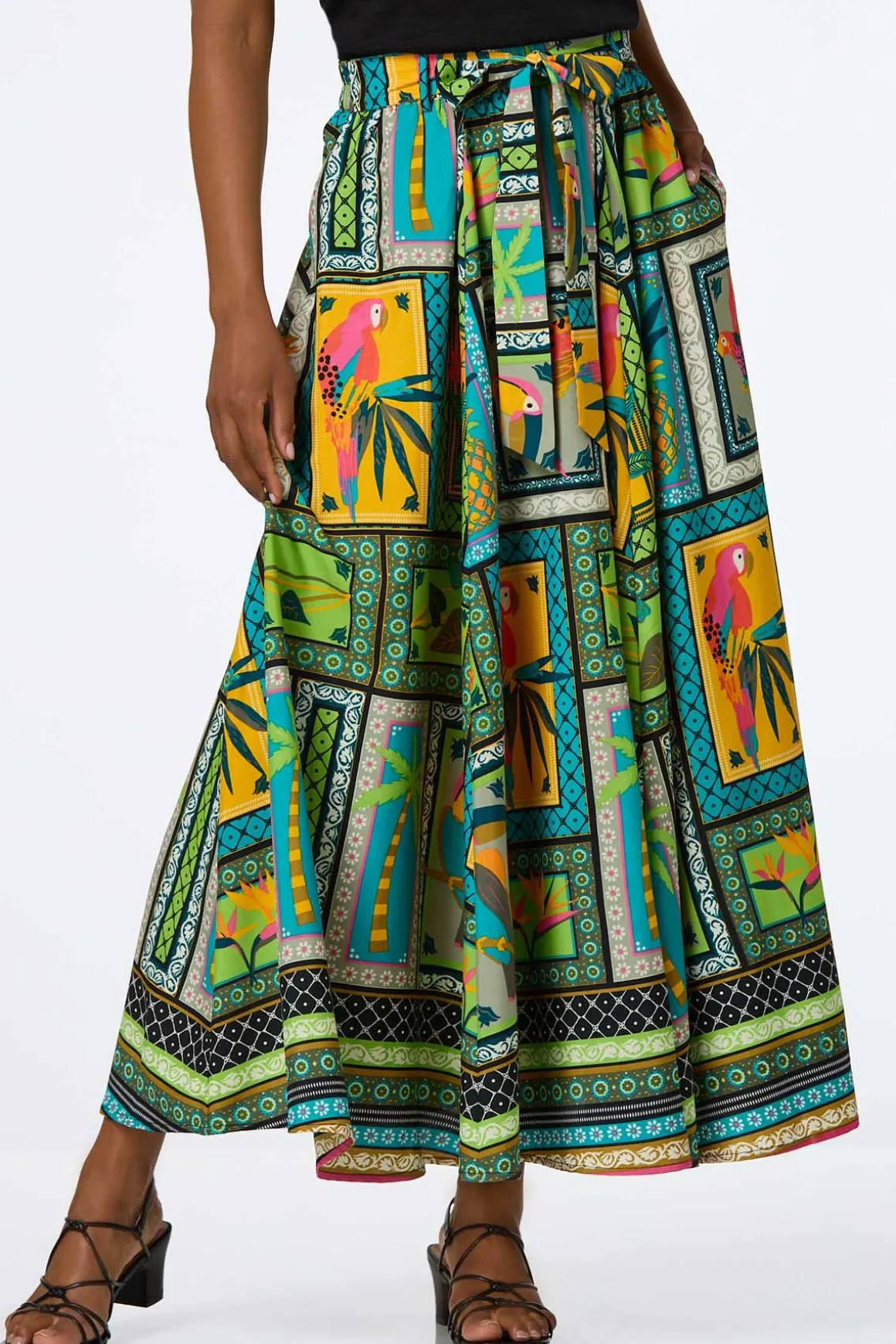 Tropical Tile Maxi Skirt