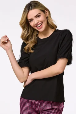 Tulle Puff Sleeve Top
