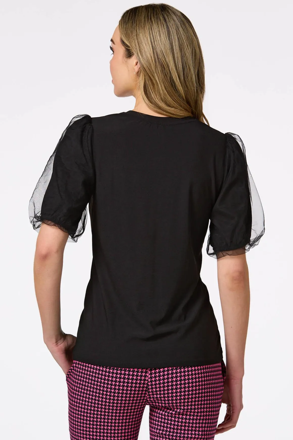 Tulle Puff Sleeve Top
