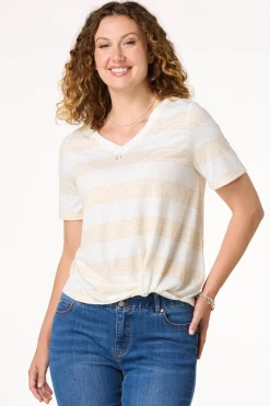 Twist Hem Stripe Tee