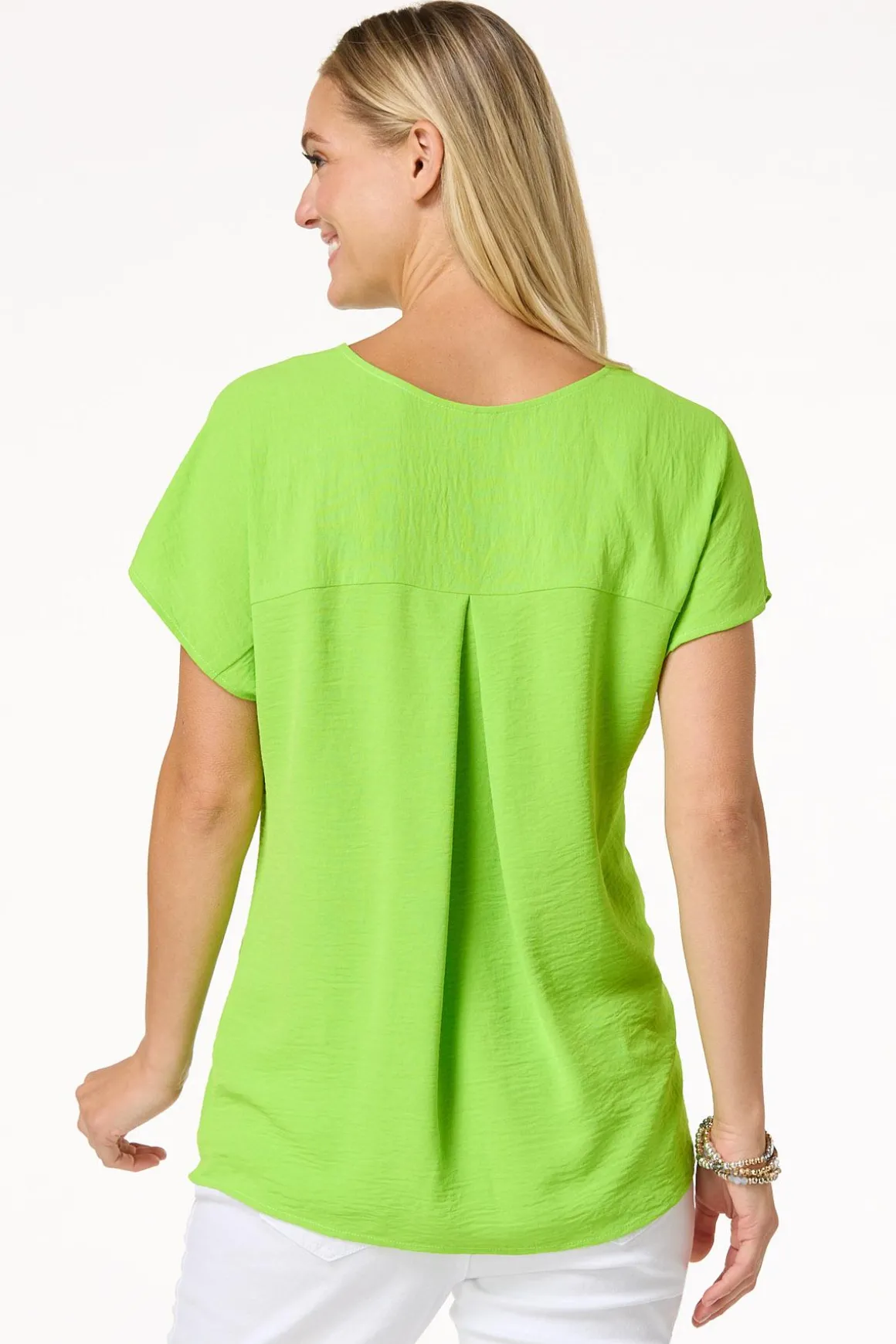 Twist Hem V- Neck Top