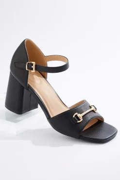 Vamp Detail Open Toe Heels