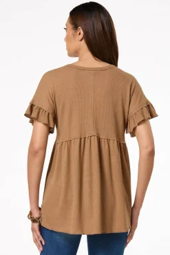 Waffled Babydoll Top