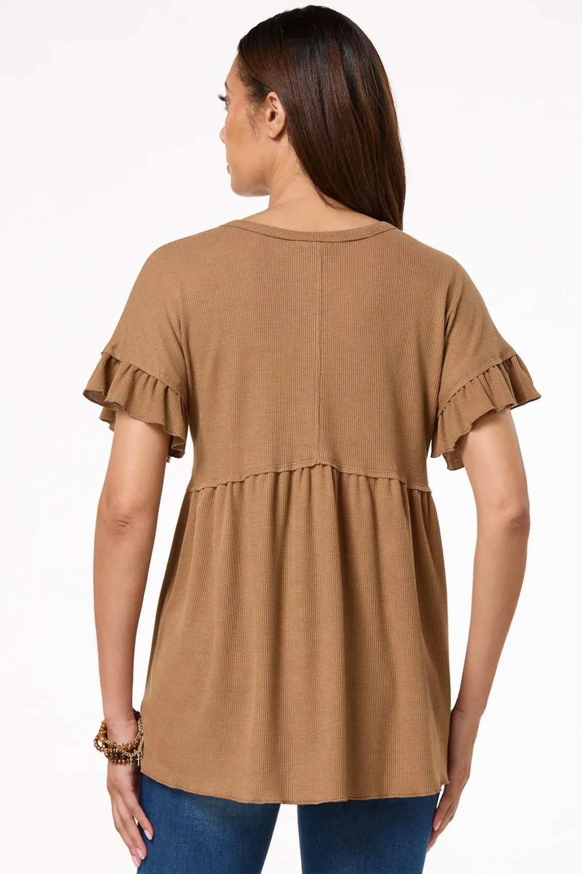 Waffled Babydoll Top