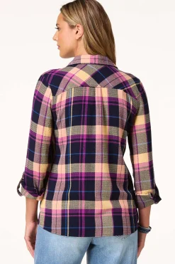 Waffled Berry Plaid Shirt