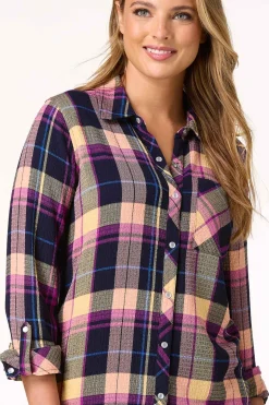 Waffled Berry Plaid Shirt
