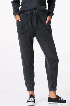 Waffled Vintage Black Joggers