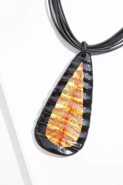 Wavy Pendant Cord Necklace